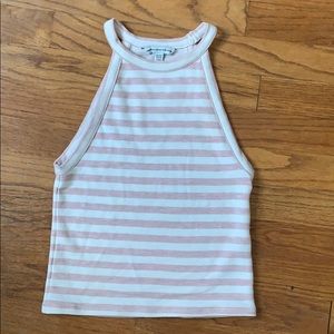 American Eagle Striped High Neck Tank